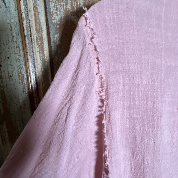 Maria & Kyndal's L Peach Colored Long Sleeve Light Weight Button Down Top - Picture 9 of 11